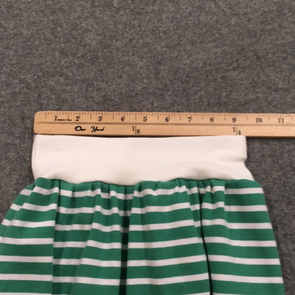 Skirt Girl 4 100% Cotton Heavyweight Green Stripe Midi Straight Mom & Pop’s Kids - Picture 7 of 9